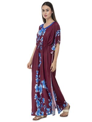 kaftan sleeved floral nighty - 16661062 - Standard Image - 2