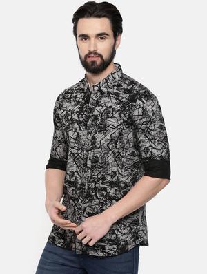 black printed casual shirt - 16661101 - Standard Image - 2