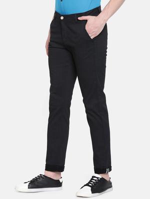 dark blue cotton blend chinos casual trousers - 16661121 - Standard Image - 2