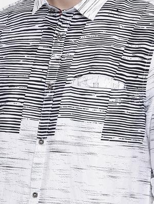 white printed casual shirt - 16661128 - Standard Image - 5