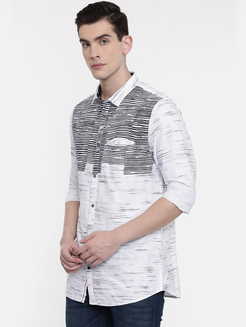 white printed casual shirt - 16661128 - Zoom Image - 2
