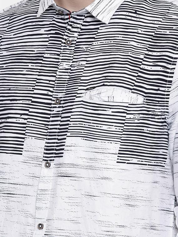 white printed casual shirt - 16661128 - Zoom Image - 5