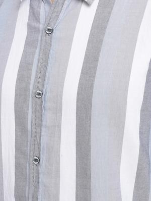 grey striped casual shirt - 16661431 - Standard Image - 5