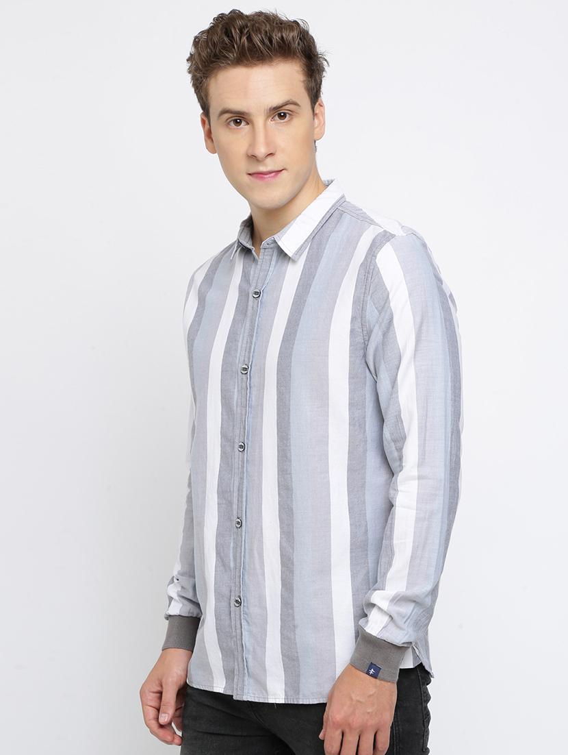 grey striped casual shirt - 16661431 - Zoom Image - 2