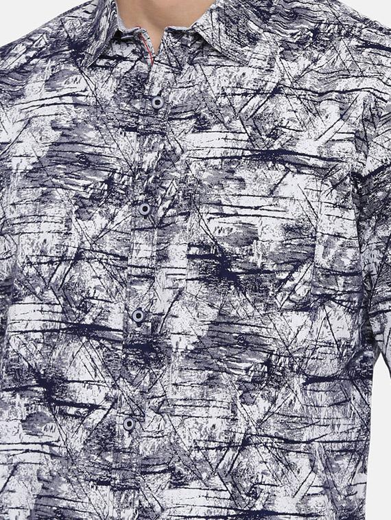 blue printed casual shirt - 16661459 - Zoom Image - 5