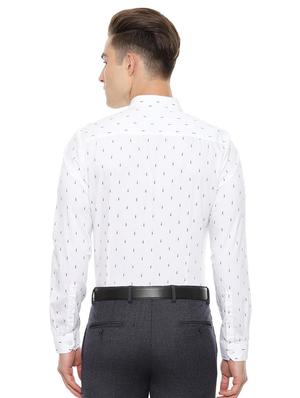 white printed formal shirt - 16661801 - Standard Image - 2