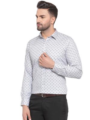 grey floral print formal shirt - 16661931 - Standard Image - 2