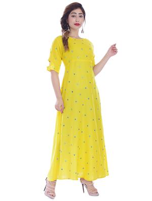 mirror work a-line ethnic dress - 16662110 - Standard Image - 2