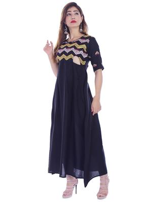 embroidered yoke flared dress - 16662117 - Standard Image - 2