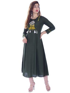 embroidered flared ethnic dress - 16662119 - Standard Image - 2