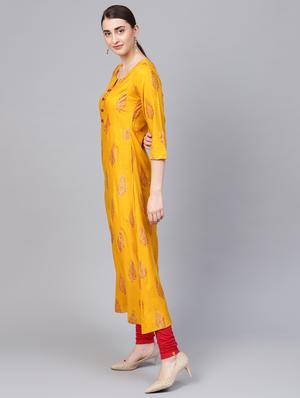 printed a-line kurta - 16662324 - Standard Image - 2