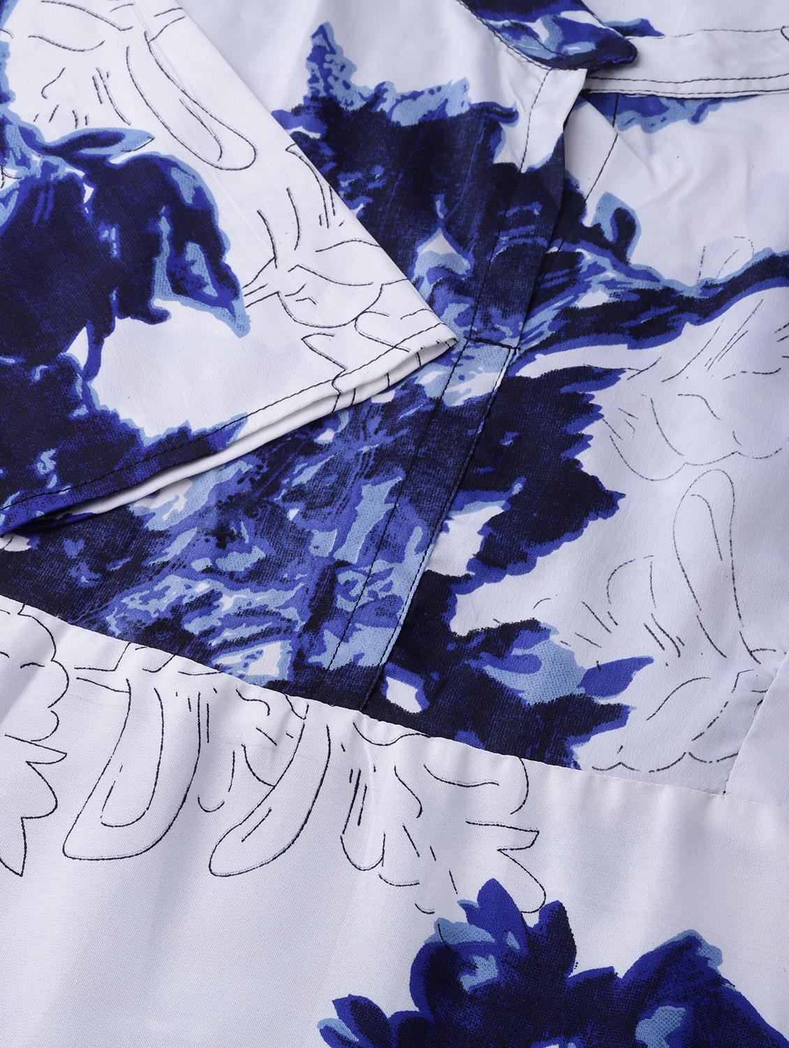 floral print flared kurta - 16662330 - Zoom Image - 5