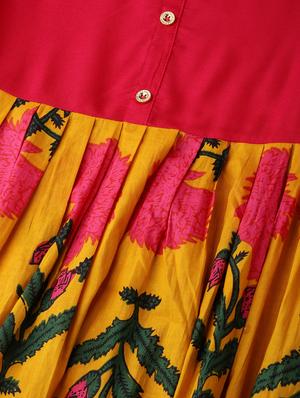floral print flared kurta - 16662338 - Standard Image - 5