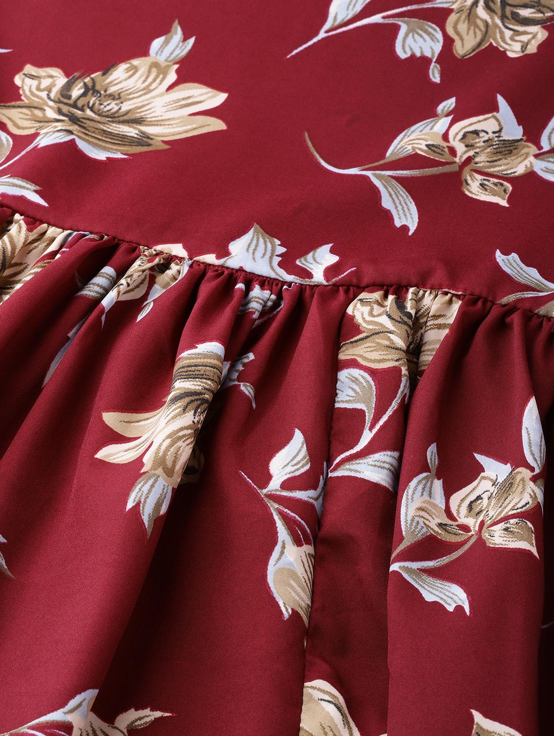 floral print ruffled a-line kurta - 16662379 - Zoom Image - 5