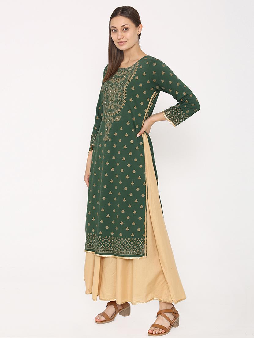 gold print woolen kurta - 16662387 - Zoom Image - 2