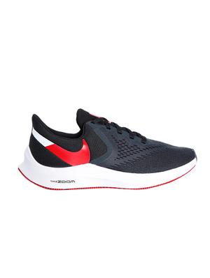 black fabric lace up sport shoes - 16662766 - Standard Image - 2