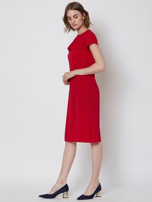 round neck flared sheath dress - 16663074 - Standard Image - 2