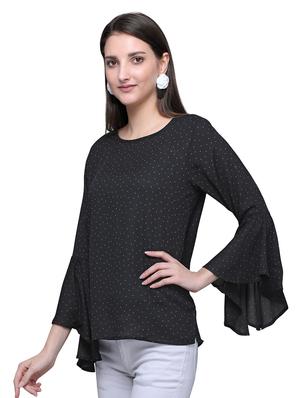 bell sleeved polka dot top - 16663163 - Standard Image - 2