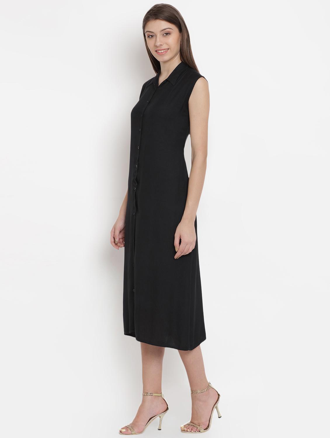shirt collar button up a-line dress - 16663169 - Zoom Image - 2
