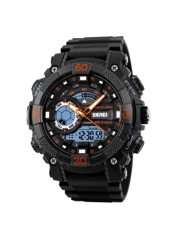 skmei 1228 orange wrist watch for men - 16663575 - Zoom Image - 2