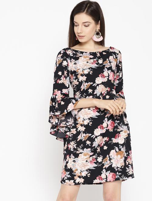 bell sleeved floral shift dress - 16663607 - Standard Image - 1