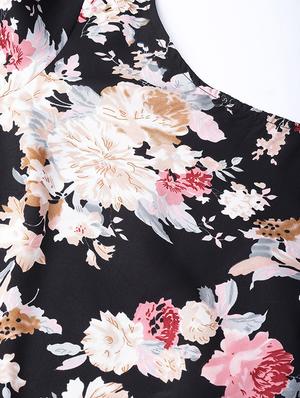 bell sleeved floral shift dress - 16663607 - Standard Image - 5