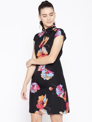 mock neck floral shift dress - 16663617 - Standard Image - 2