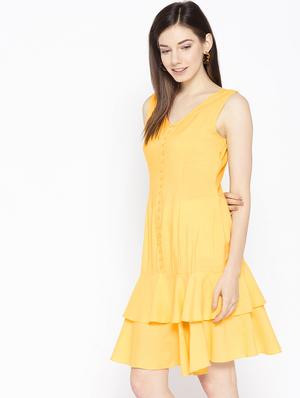 pep hem v- neck a-line dress - 16663646 - Standard Image - 2