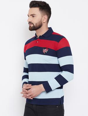 blue striped polo t-shirt - 16663714 - Standard Image - 2