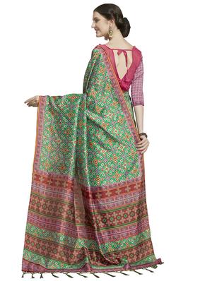 printed patola saree with blouse - 16664047 - Standard Image - 2