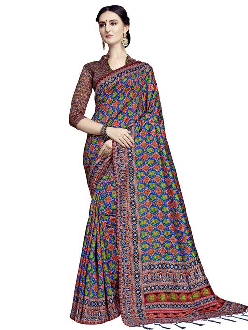 printed patola saree with blouse - 16664053 - Standard Image - 1