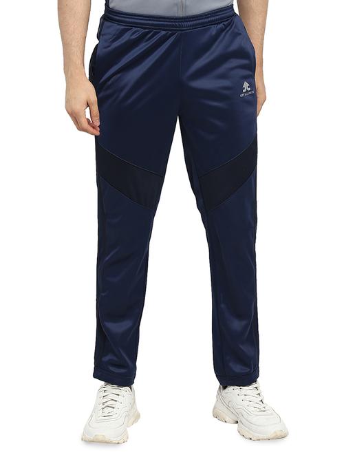 navy blue color block full length track pant - 16665688 - Standard Image - 1