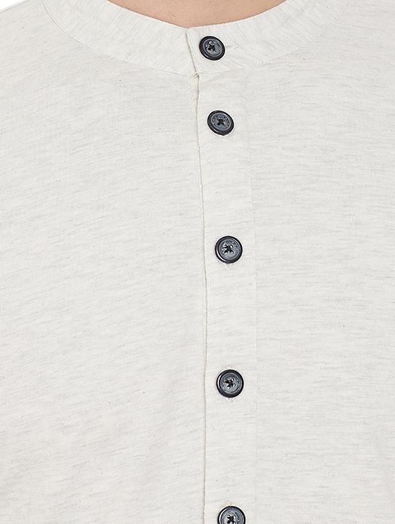 beige solid short kurta - 16666169 - Zoom Image - 5