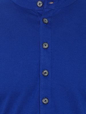 blue solid short kurta - 16666172 - Standard Image - 5
