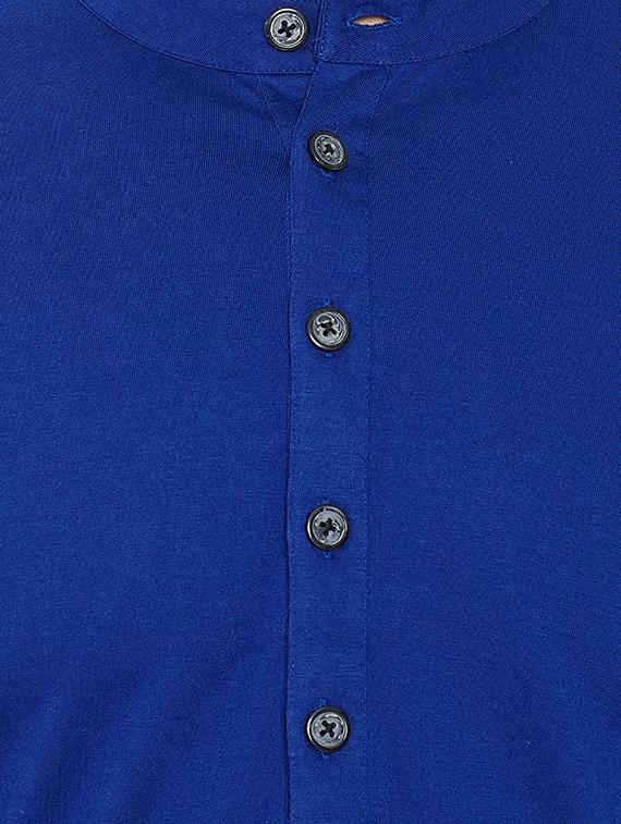 blue solid short kurta - 16666172 - Zoom Image - 5