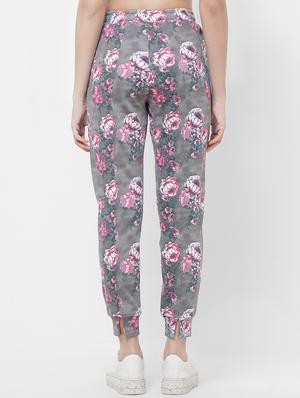 high rise floral track pant - 16666206 - Standard Image - 2