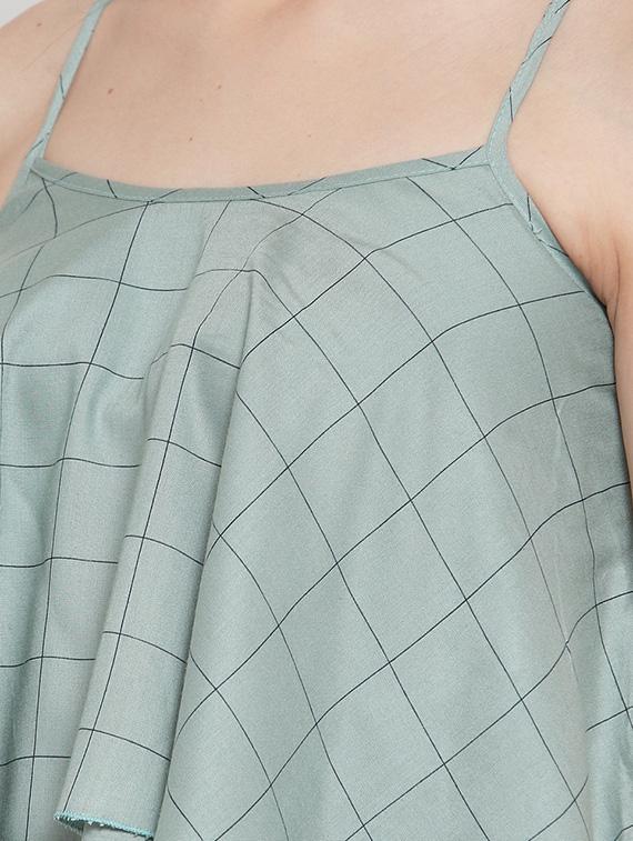 cami neck checkered layered top - 16666238 - Zoom Image - 5