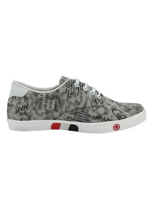 grey leatherette lace up sneakers - 16666242 - Standard Image - 2