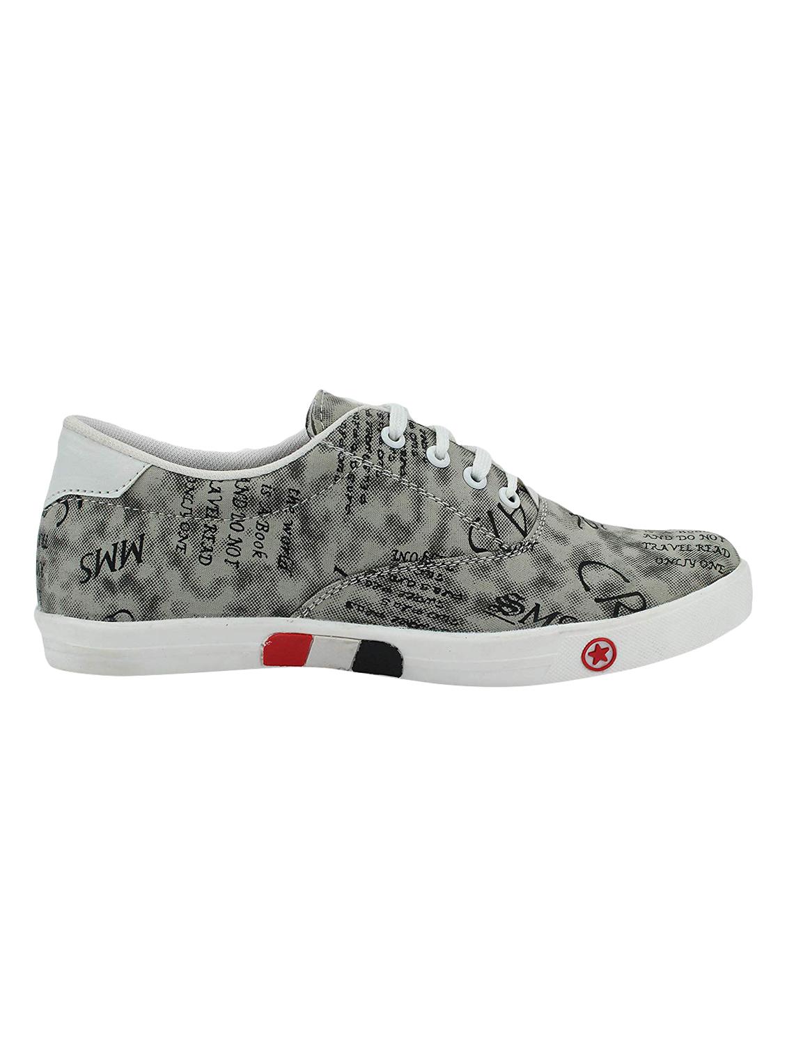 grey leatherette lace up sneakers - 16666242 - Zoom Image - 2