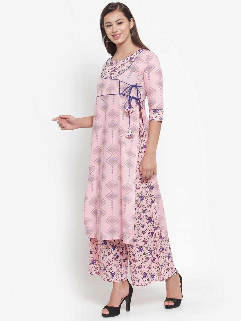 printed kurta palazzo set - 16666432 - Zoom Image - 2