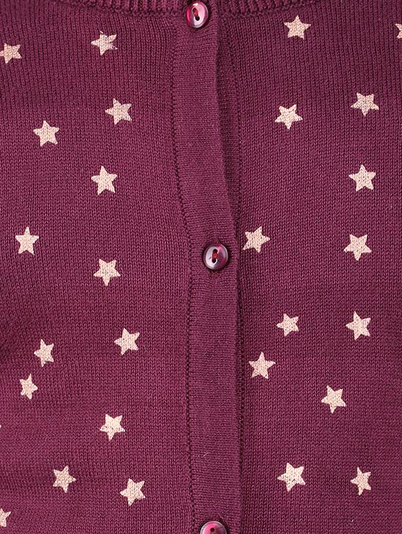 long sleeved star print cardigan - 16666447 - Zoom Image - 5