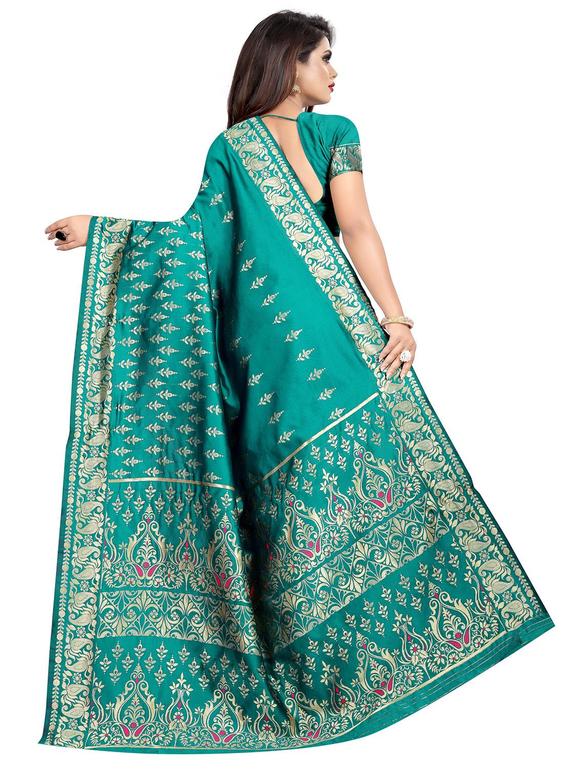 zari work banarasi saree with blouse - 16666592 - Zoom Image - 2