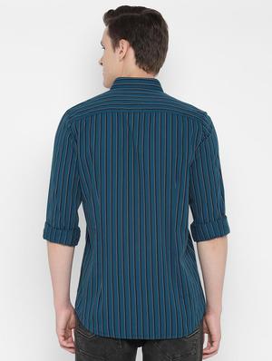 blue striped casual shirt - 16666708 - Standard Image - 2
