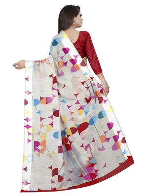geometrical printed saree with blouse - 16666968 - Standard Image - 2