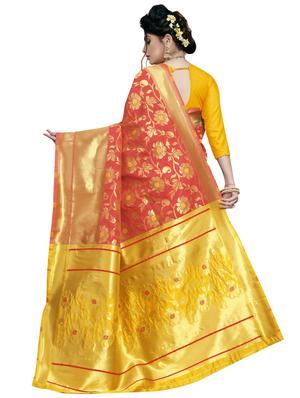 half & half banarasi saree with blouse - 16666973 - Standard Image - 2