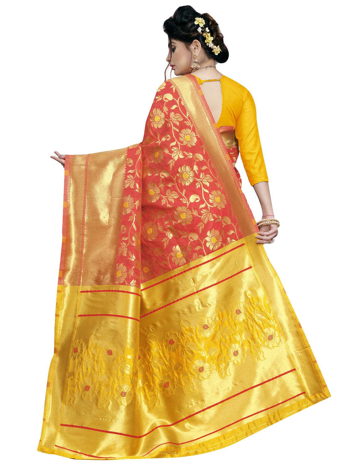 half & half banarasi saree with blouse - 16666973 - Zoom Image - 2