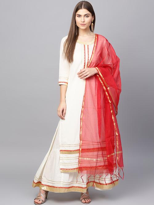 gota patti kurta skirt with dupatta set - 16667082 - Standard Image - 1
