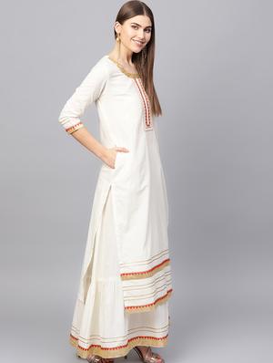 gota patti kurta skirt with dupatta set - 16667082 - Standard Image - 2