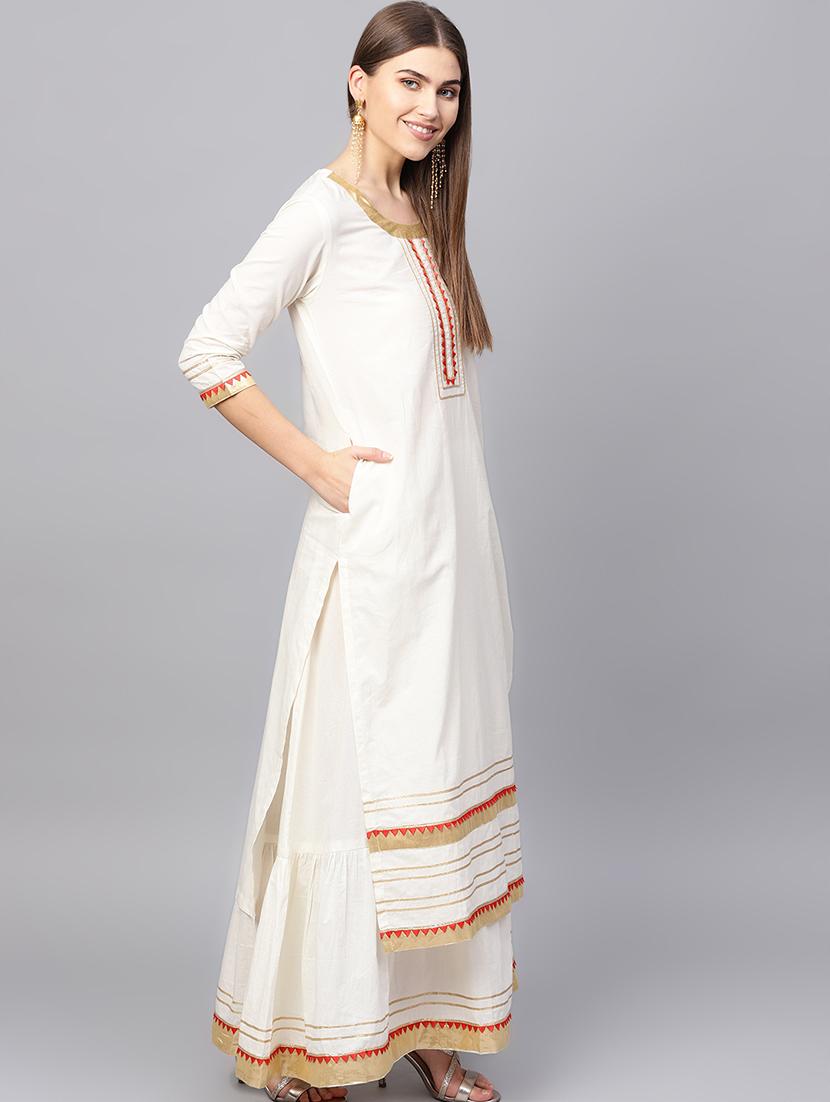 gota patti kurta skirt with dupatta set - 16667082 - Zoom Image - 2