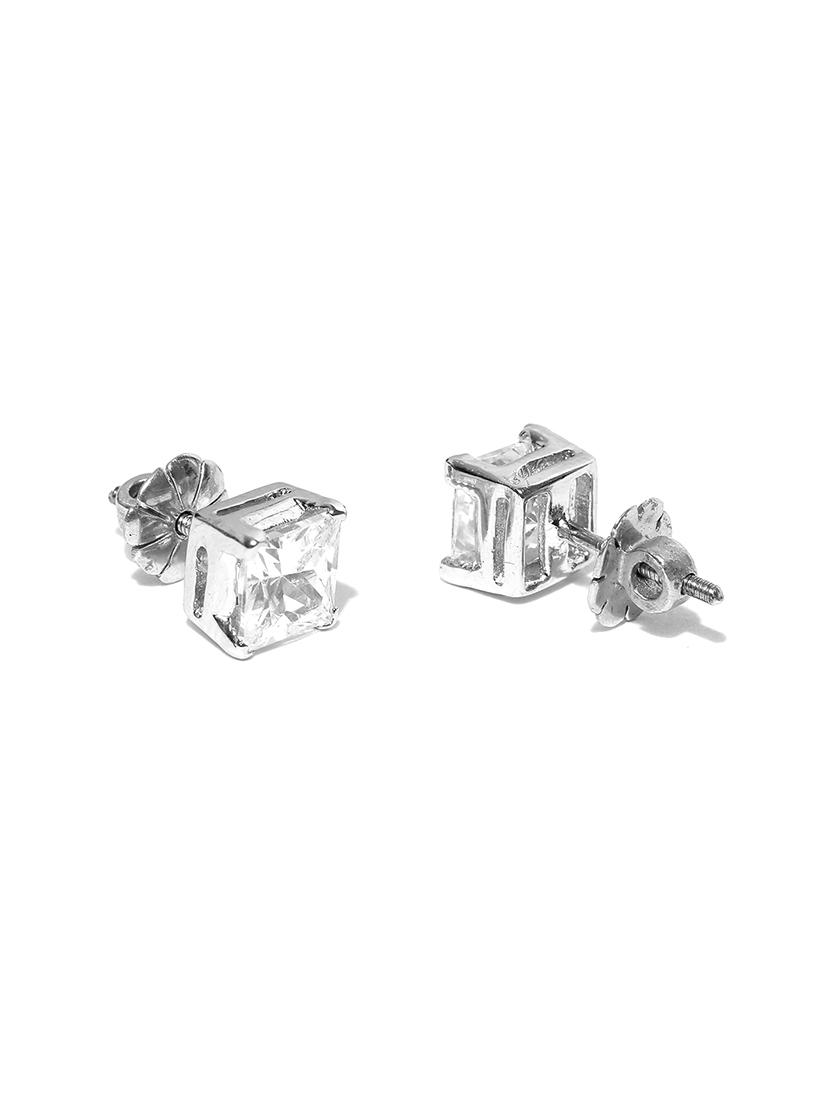 silver tone silver plated studs earring - 16667246 - Zoom Image - 2